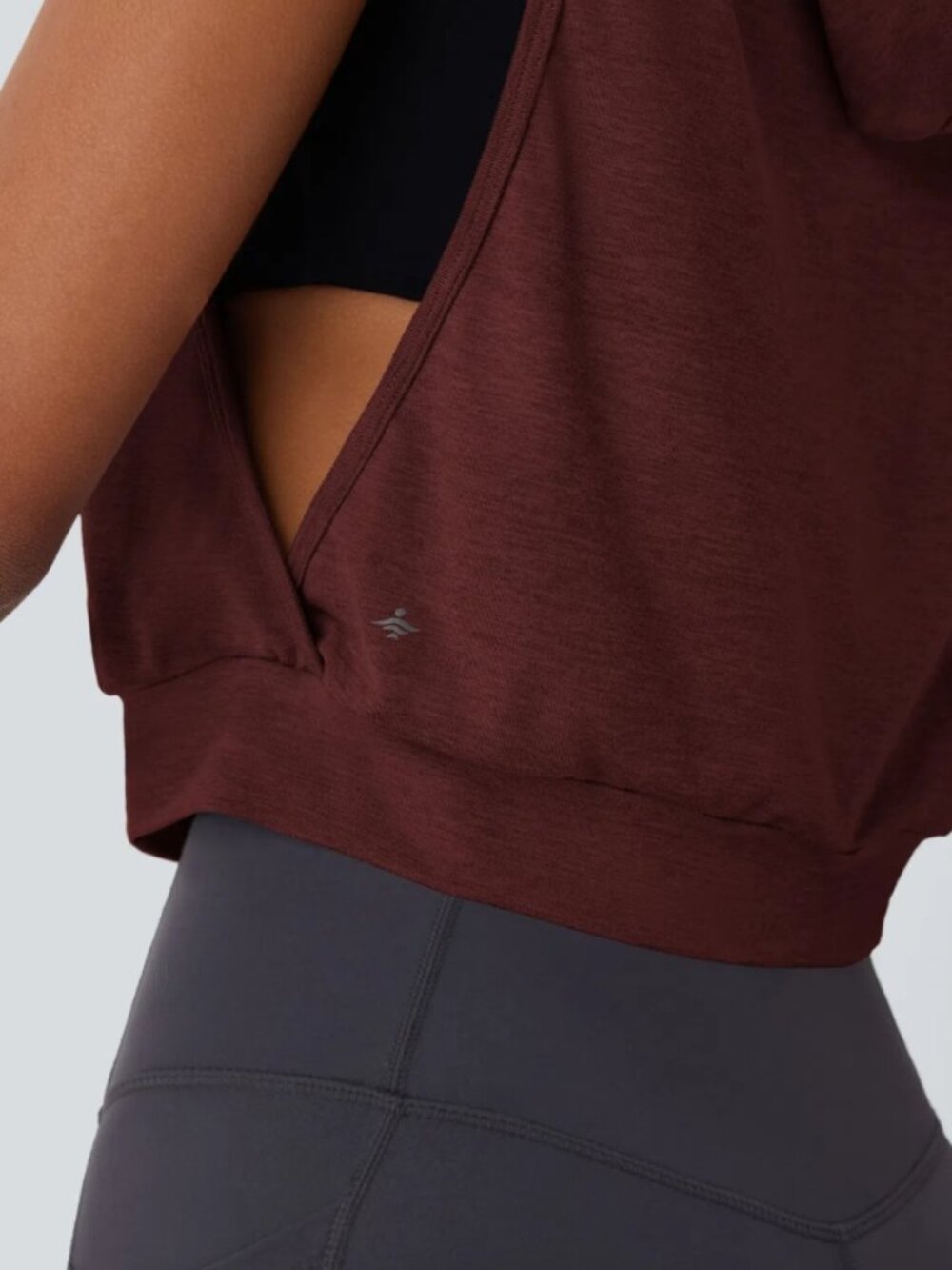 Halara - Hooded Cropped Sleeveless Workout Shirt - Picture 2 of 5